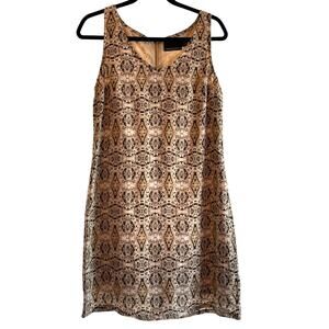 Cynthia Rowley 100% Linen Sleeveless All Over Print Sheath Dress Women's 6